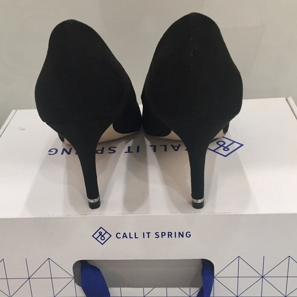 Spring Black Faux suede Heels - Picture 3 of 7